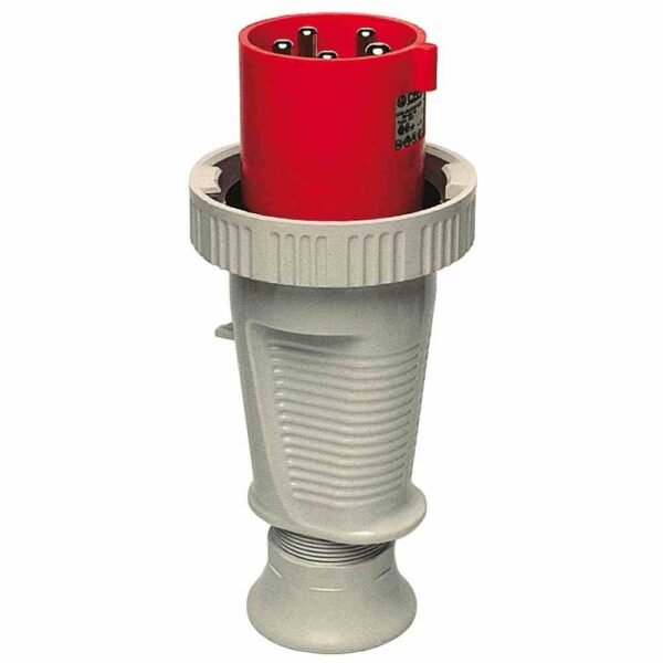 WALTHER 269 CEE-Stecker, 5p, 63A, IP67, 400V (50+60Hz) rot, 6h, Schraubklemme, gerade, Kunststoff, Verschraubung