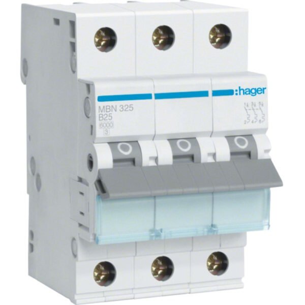 HAGER MBN325 LS-Schalter 3polig, B-25A, 6kA Schraubtechnik
