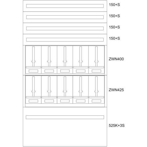 Eaton 137527 Zählerverteiler-Montageeinsatz Kärnten BPZ-MES-KN1200/20-10 Verpackungseinheit:1ST