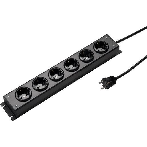 Kaiser Elektrotechnik 1002ZL6SW15 Tischverteiler mit Kabel 1,5 m 6-fach schwarz Verpackungseinheit:1ST