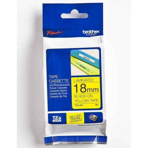 Brother TZE-641 SCHWARZ/GELB Schriftbandkassette TZe641 Bandfarbe gelb, Schriftfarbe schwarz, 18 mm Verpackungseinheit:1ST