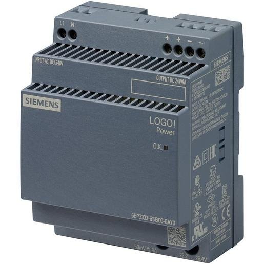 Siemens 6EP3333-6SB00-0AY0 LOGO! POWER 24 V / 4 A - geregelte Stromversorgung Verpackungseinheit:1ST