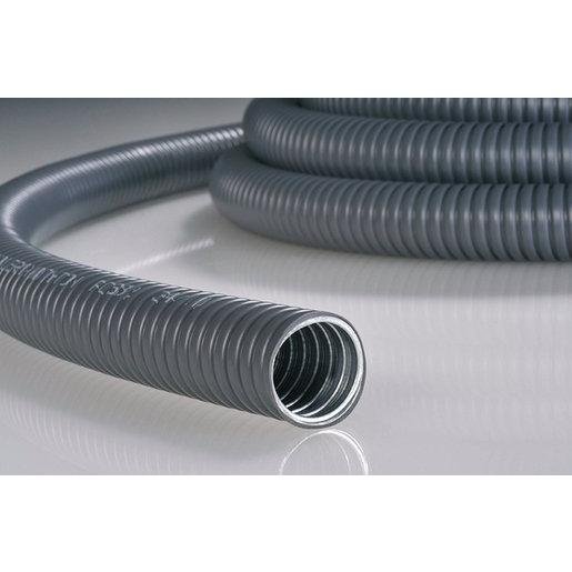 HellermannTyton 166-30704 HelaGuard Metall-Schutzschlauch mit Kunstoffmantel PCS25-GS/PVC 25M schwarz Verpackungseinheit:25M