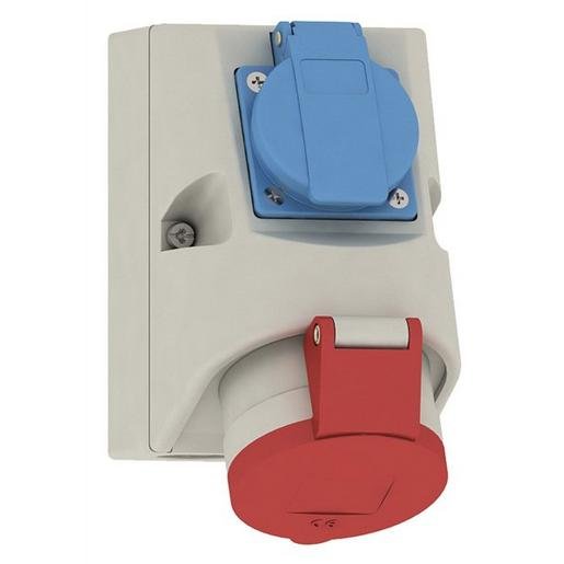E-Term 92009667 Kombi-Wandsteckdose CEE 5x16 inkl. Schuko 1010-QC Verpackungseinheit:1ST