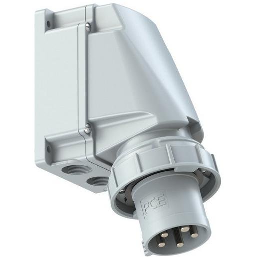 PCE 535-1 Wandgerätestecker 63A 5p 1h IP67 TWIST Verpackungseinheit:1ST