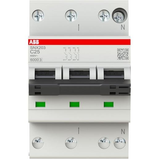 ABB 2CSS256301R0254 LS-Schutzschalter 3+N-polig 6kA C-Char 25A 3TE Verpackungseinheit:1ST