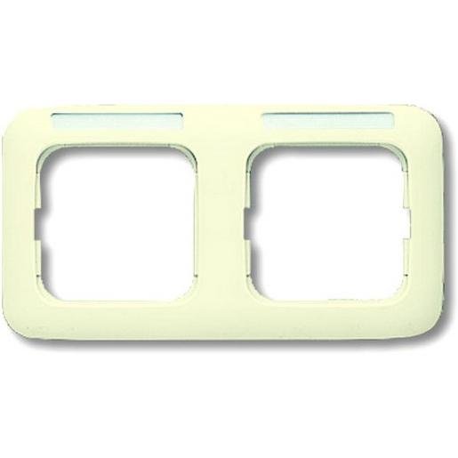 Busch-Jaeger 2CKA001754A2213 Abdeckrahmen Duro 2000 2-fach waagerecht cremeweiß mit Sichtfenster Verpackungseinheit:1ST