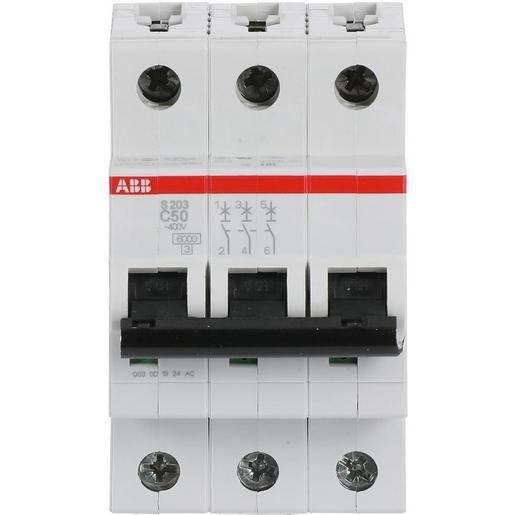 ABB 2CDS253001R0504 LS-Schutzschalter 3-polig 6kA /20kA C-Char 50A 3TE Verpackungseinheit:1ST