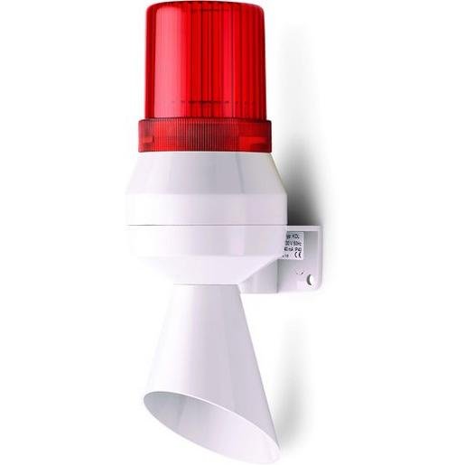Auer Signal 710112113 Kleinhupe mit Trichter und Signalleuchte rot 230 V AC 50 Hz Verpackungseinheit:1ST