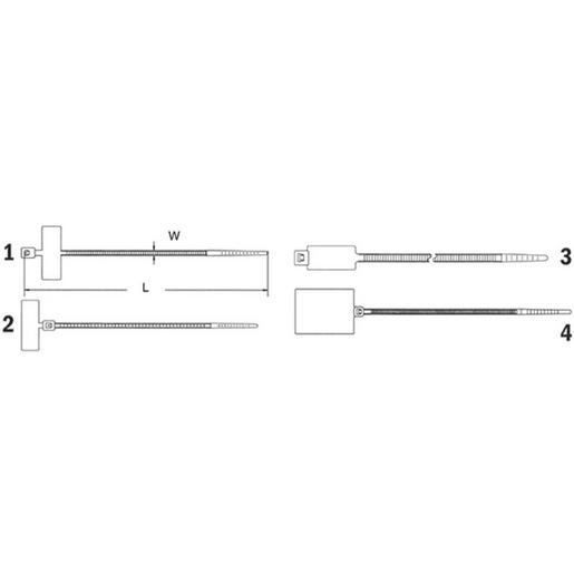 Haupa 262842 Kabelbinder mit Beschriftungsfeld natur 130x2,5 mm 28x20 mm Verpackungseinheit:100ST