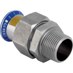 GEBERIT 34436 GE Mapress ES Gas Uebergangsverschr. UeWM CrNi, flachdichtend d22mm x R1  Verpackungseinheit:1ST