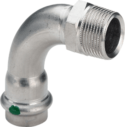 VIEGA 436 896 Viega Sanpress Inox-Übergangsbogen 90° mit SC-Contur Stahl nichtrostend, Modell 2314 d: 15 R: ½ 2314 Verpackungseinheit:1ST
